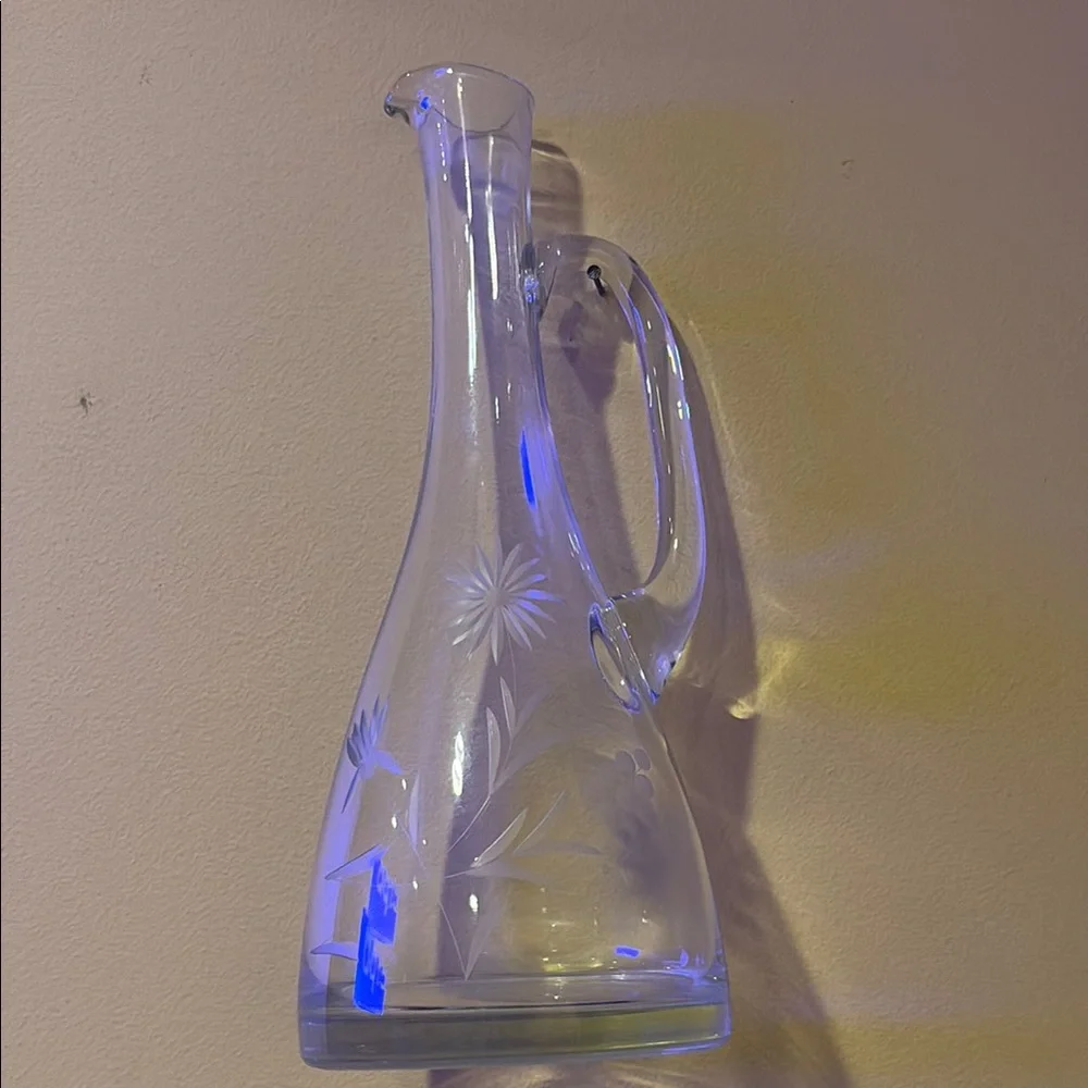 Elegant Clear Pressed Glass Carafe